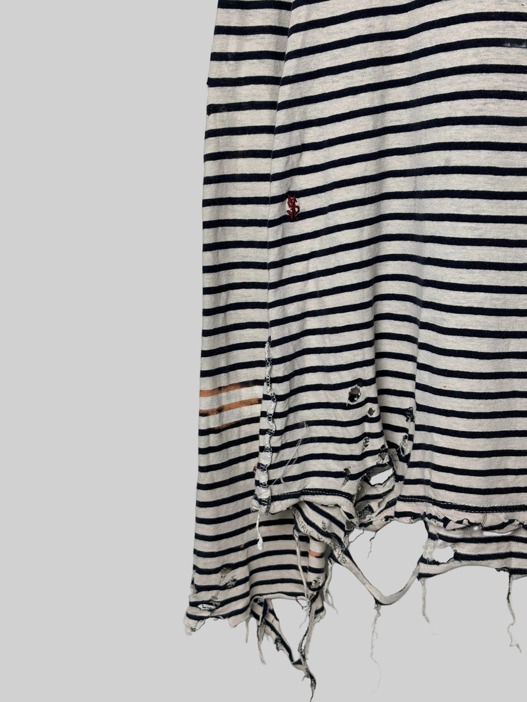 ‘KSUBI’ Striped Distressed LongSleeve T-Shirt
