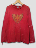 Distressed/Painted Old Navy Red LongSleeve Shirt
