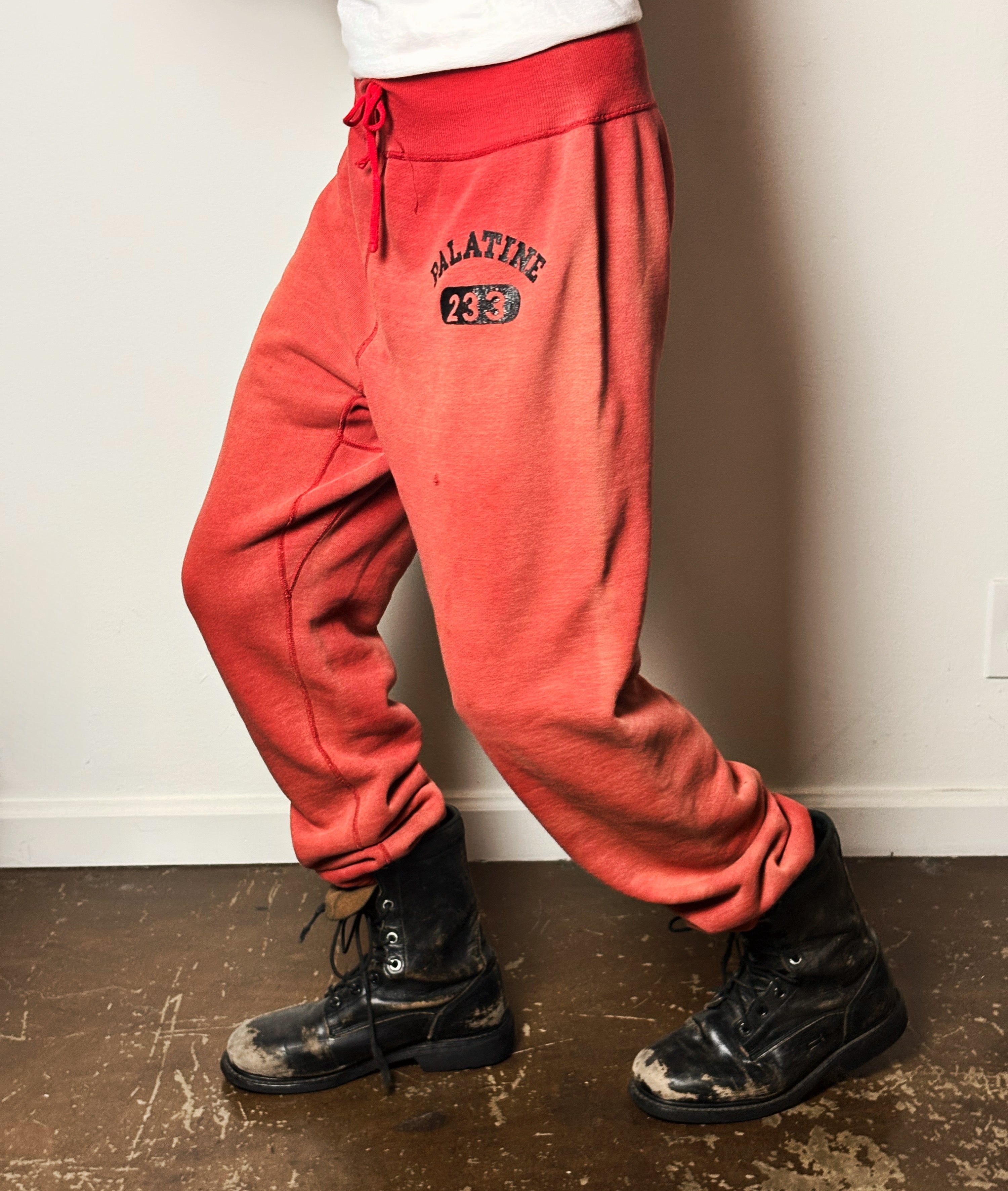 50’s 60’s Red “Palatine 223”Cotton SweatPants | Faded