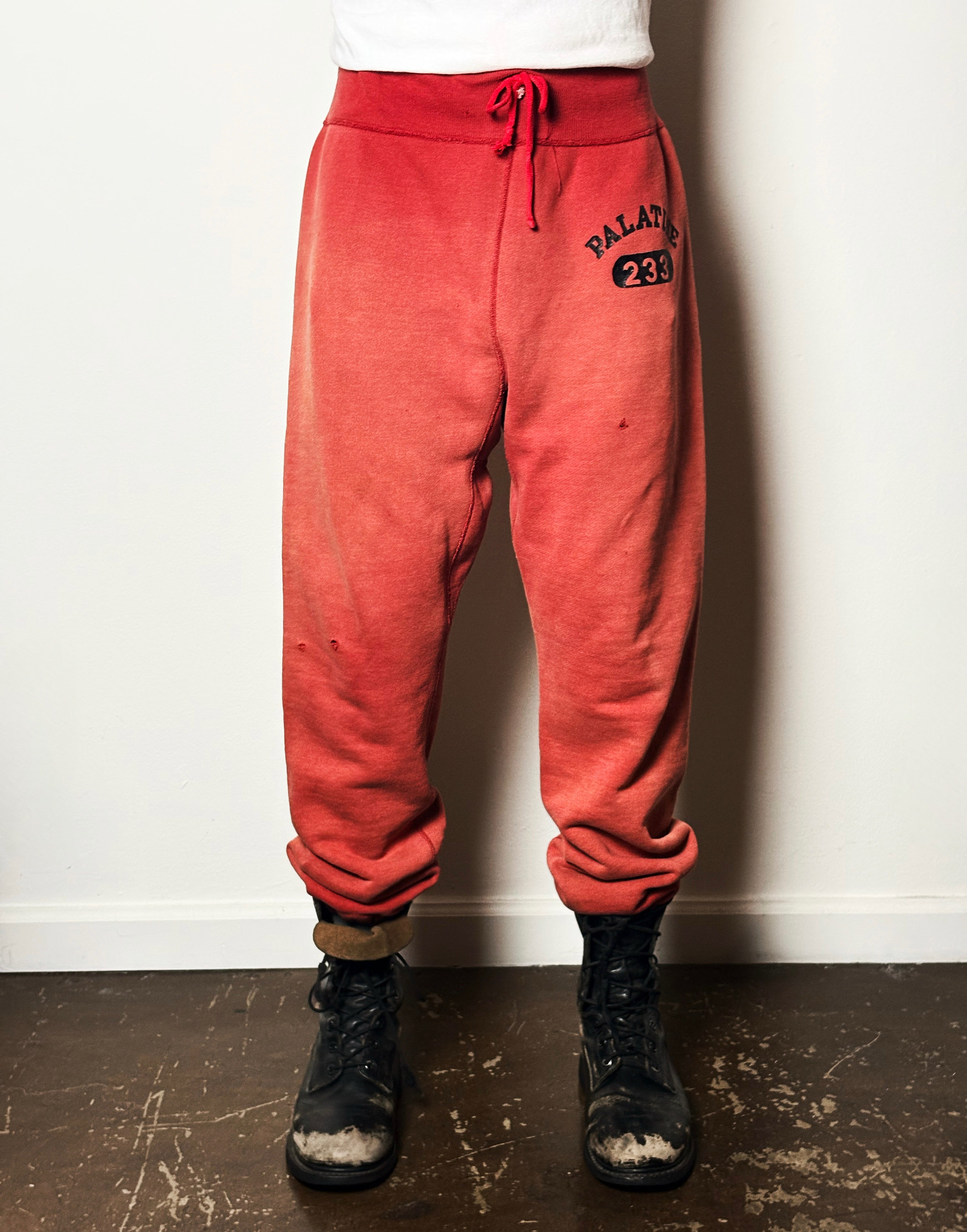 50’s 60’s Red “Palatine 223”Cotton SweatPants | Faded