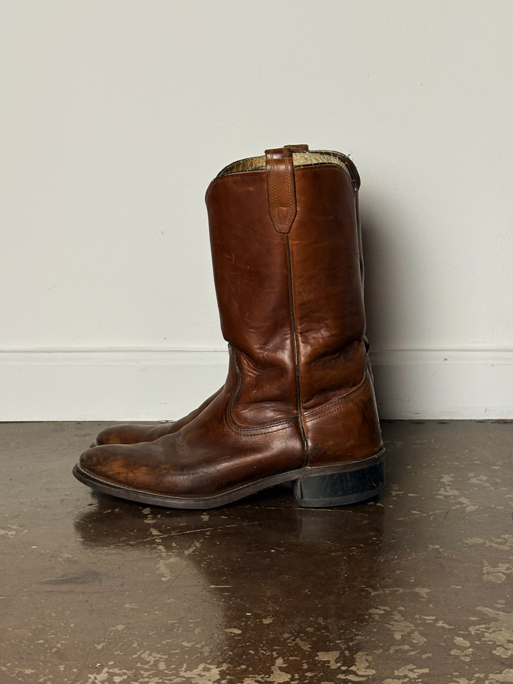 Vintage Brown Leather Boots (Roper)
