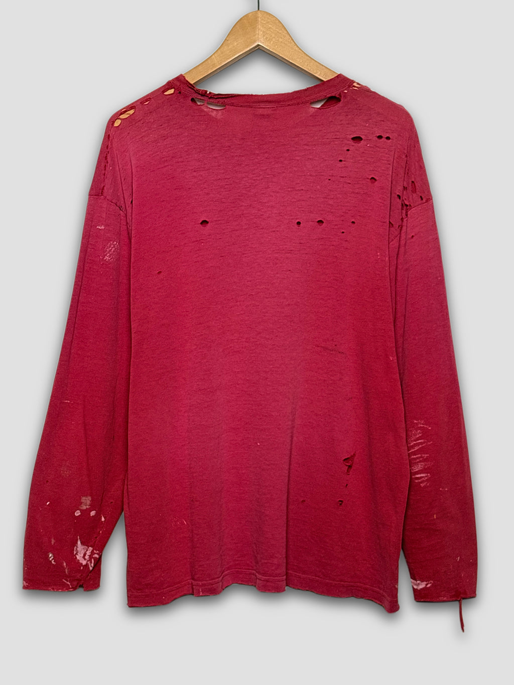 Distressed/Painted Old Navy Red LongSleeve Shirt