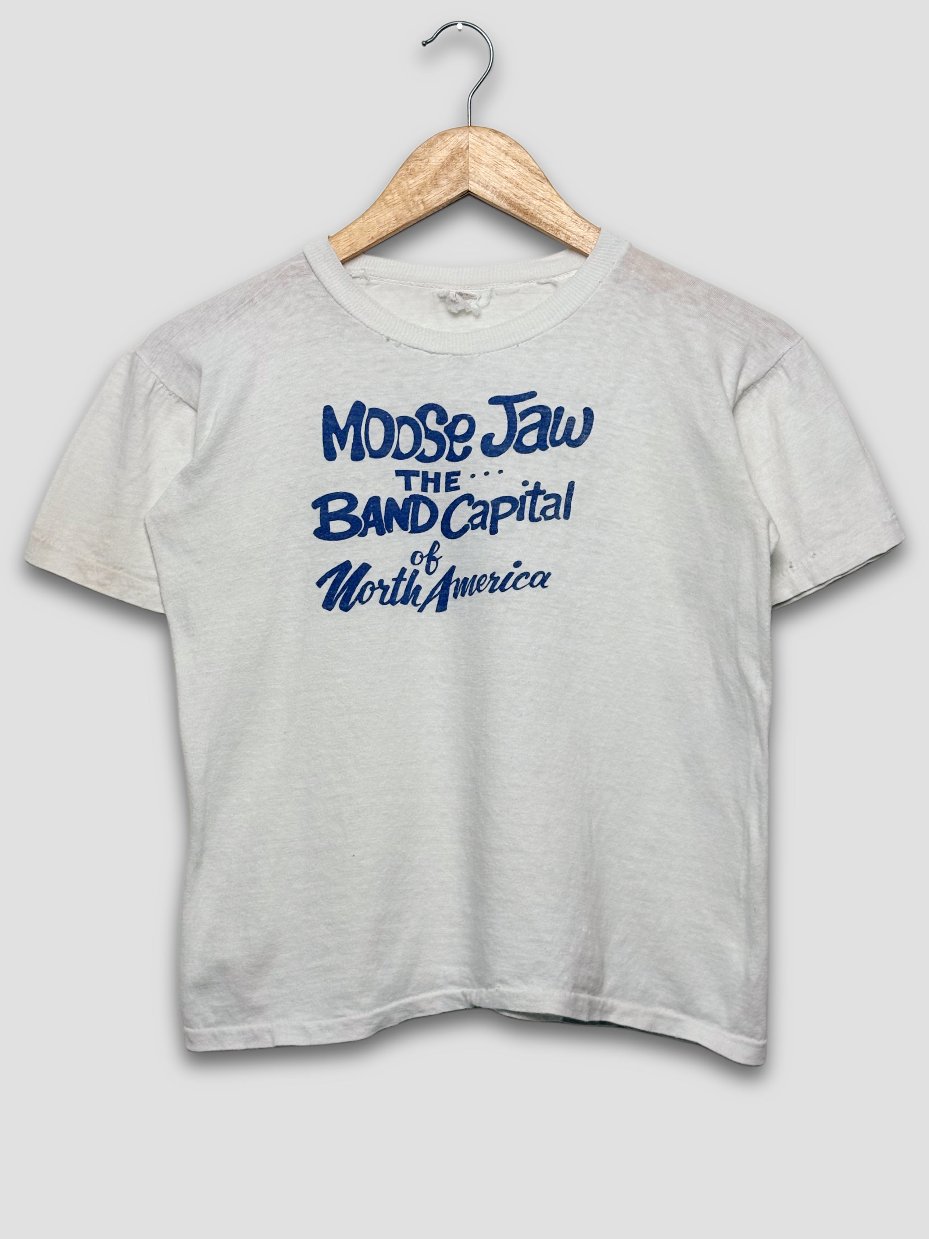1960's "Moose Jaw" Festival Blue Water Print T-Shirt