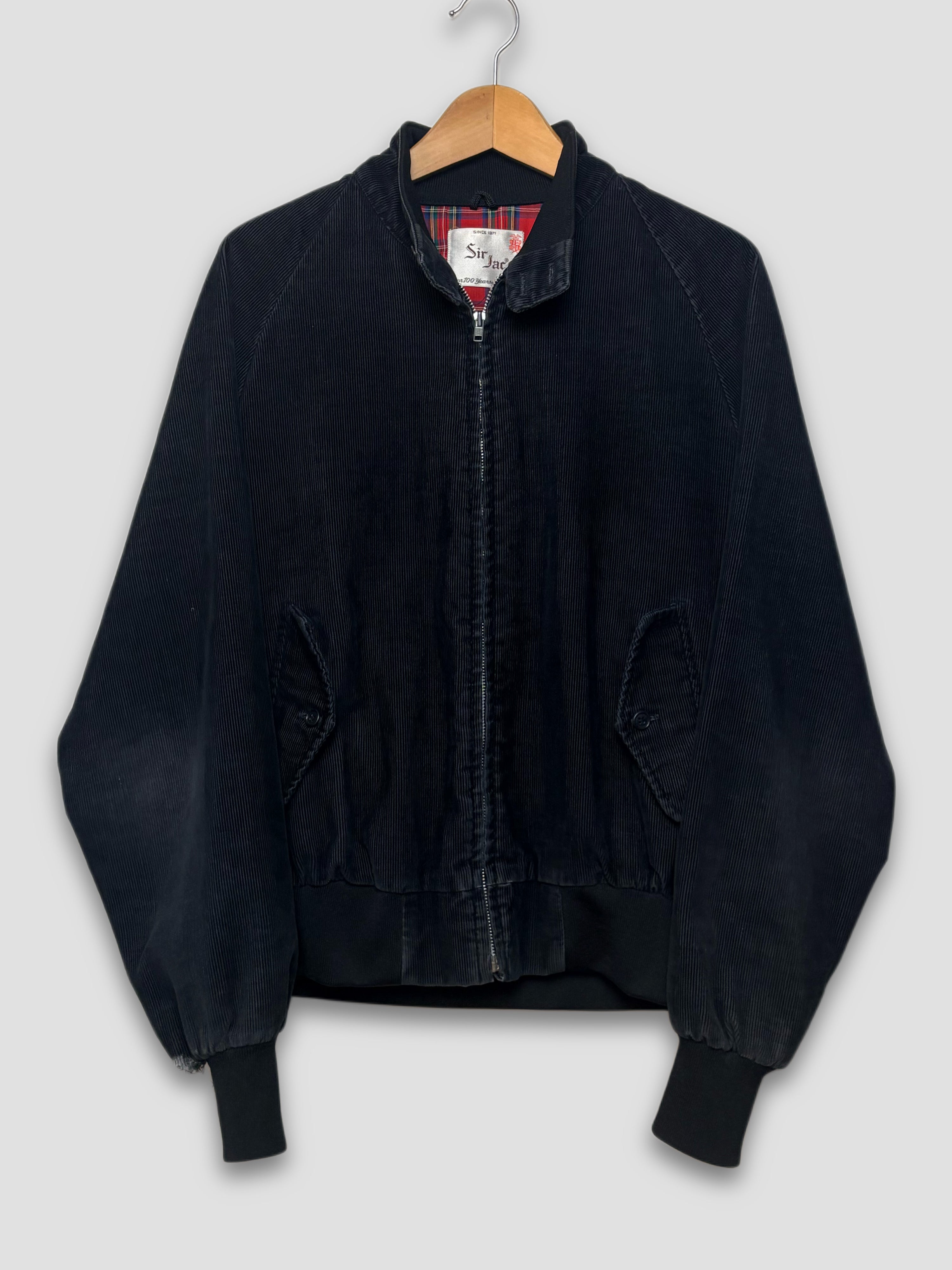 90s Black Corduroy Zip Up Jacket
