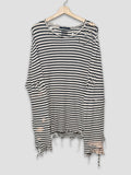 ‘KSUBI’ Striped Distressed LongSleeve T-Shirt
