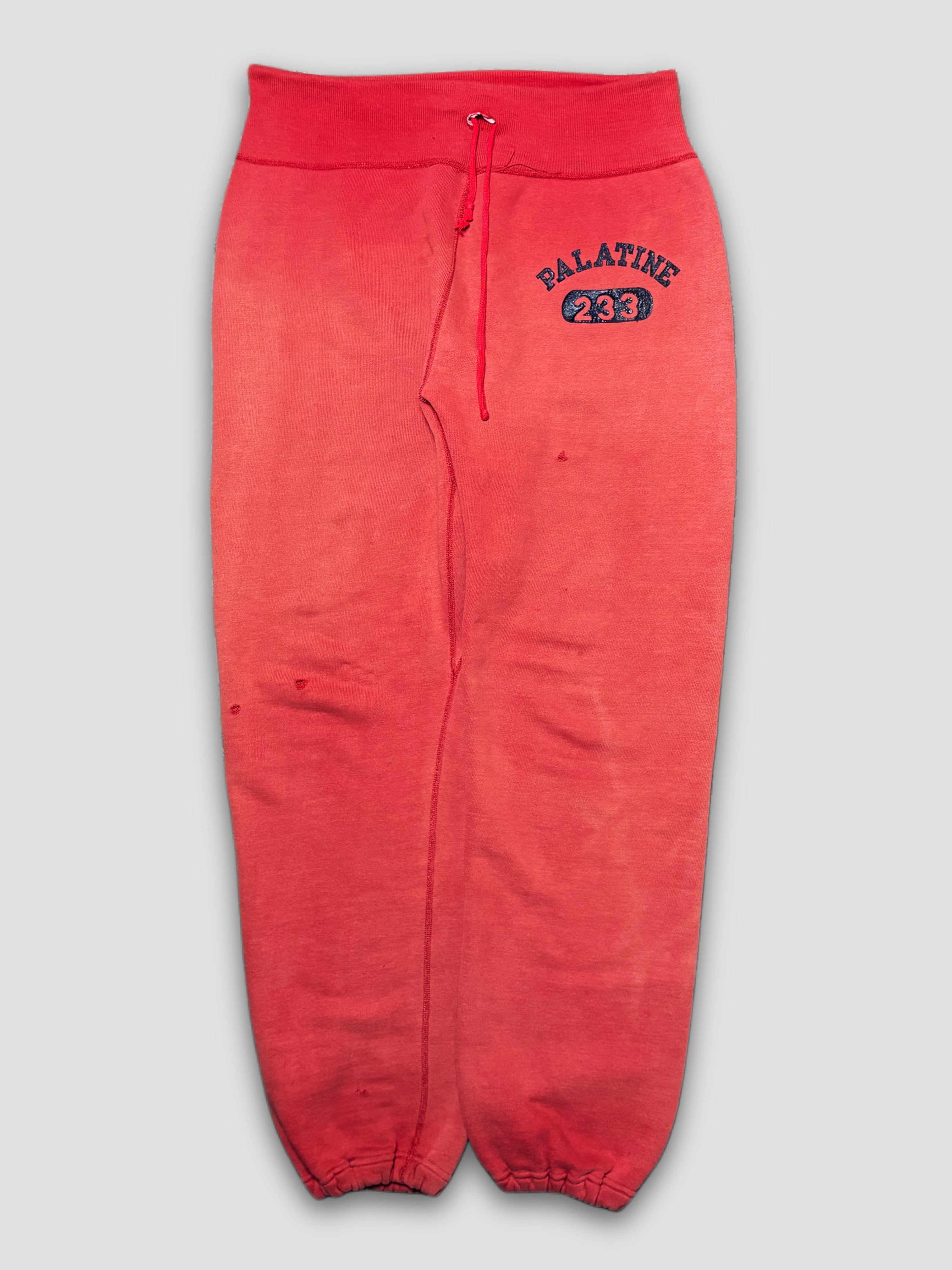 50’s 60’s Red “Palatine 223”Cotton SweatPants | Faded