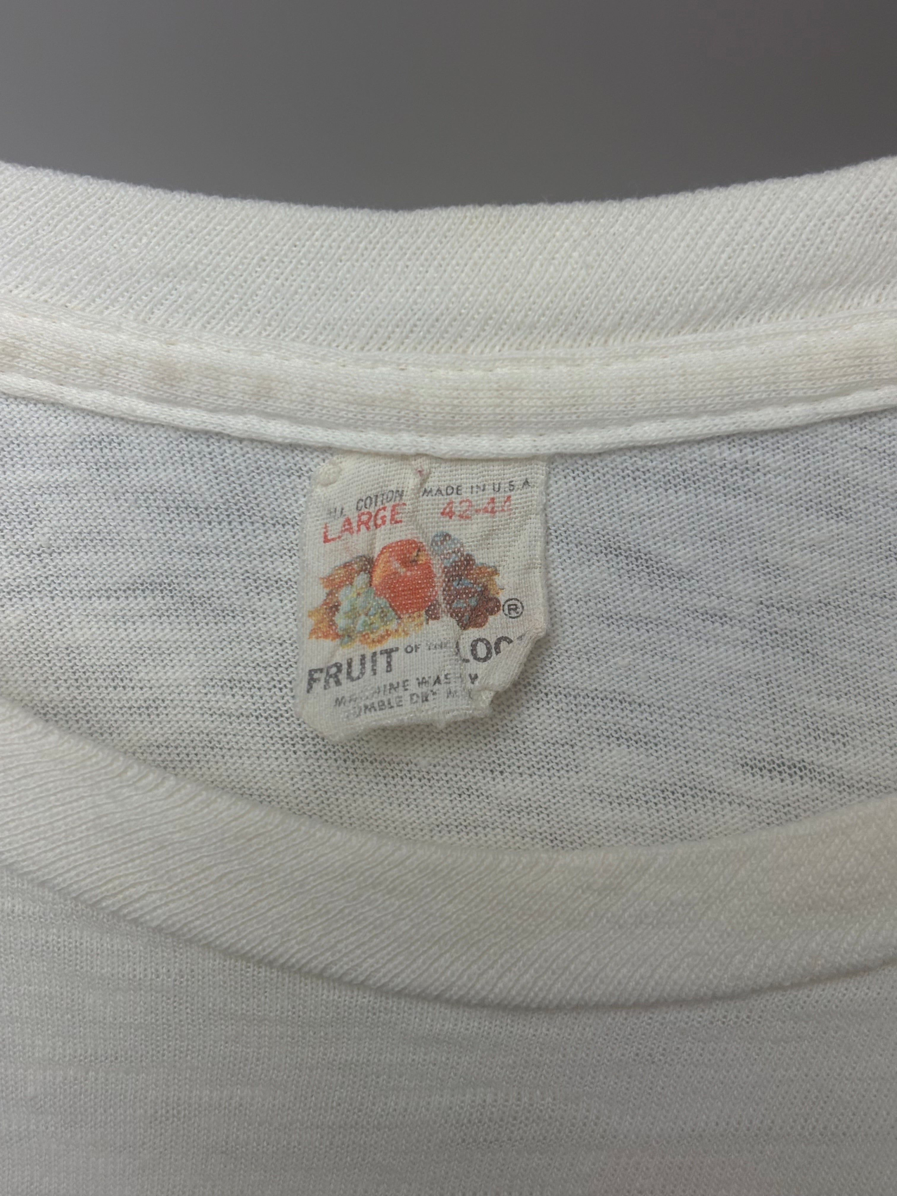 1960's Red Water Print Music Festival White T-Shirt